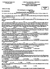 Đề kiểm tra 45 phút Chương 1+2 môn Hóa học Lớp 12 năm 2016 - Mã đề 209 - Trường THPT Đầm Dơi